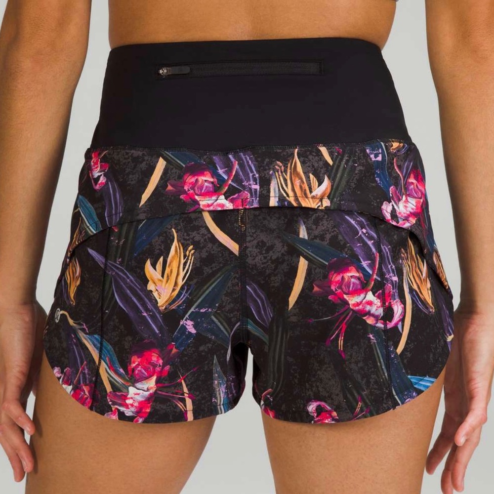 Lululemon speed up high rise 2.5 inch shorts veiled floral black multi